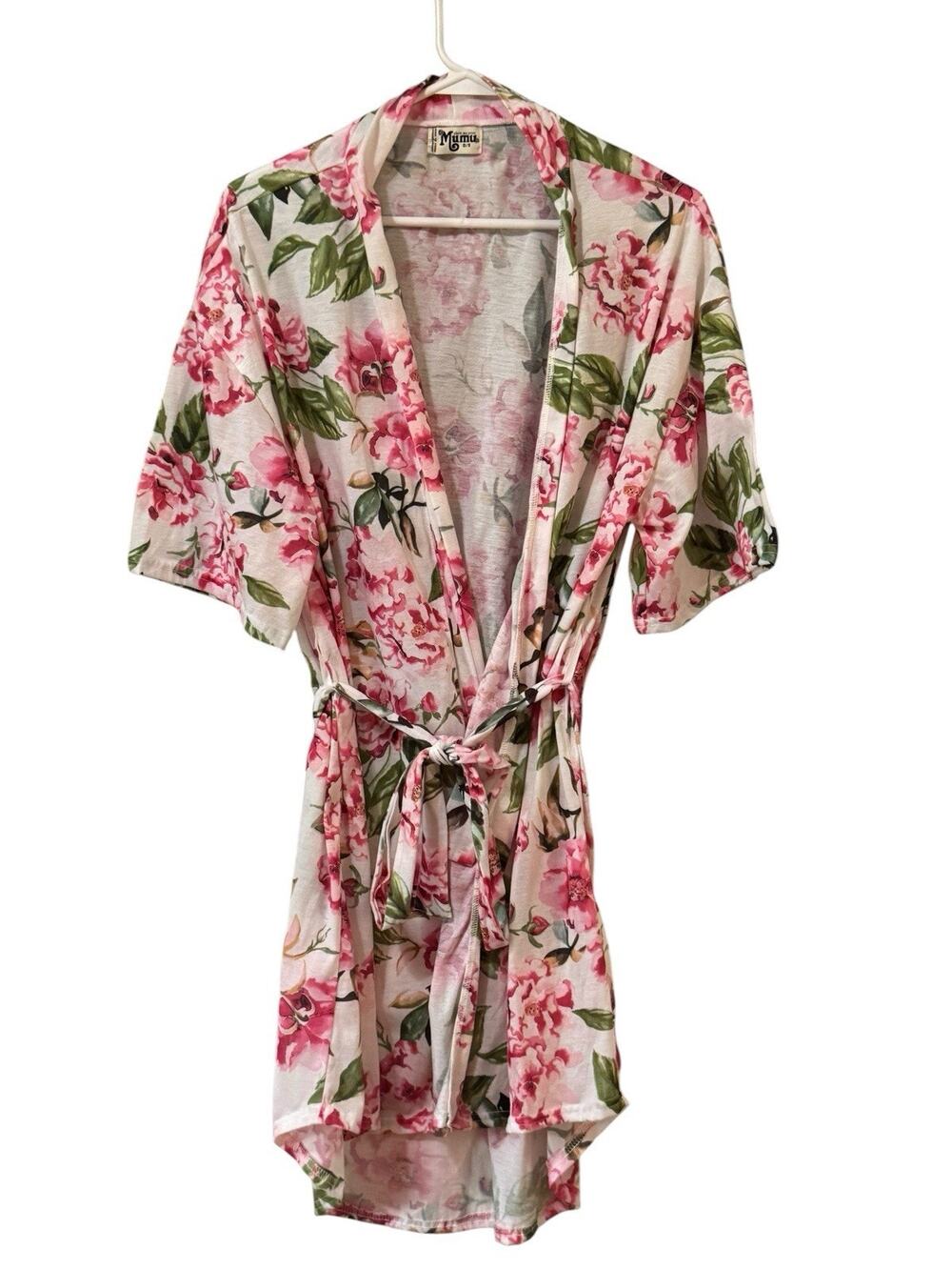 Show Me Your Mumu Brie Garden of Blooms Womens One Size Robe Floral Short Sleeve